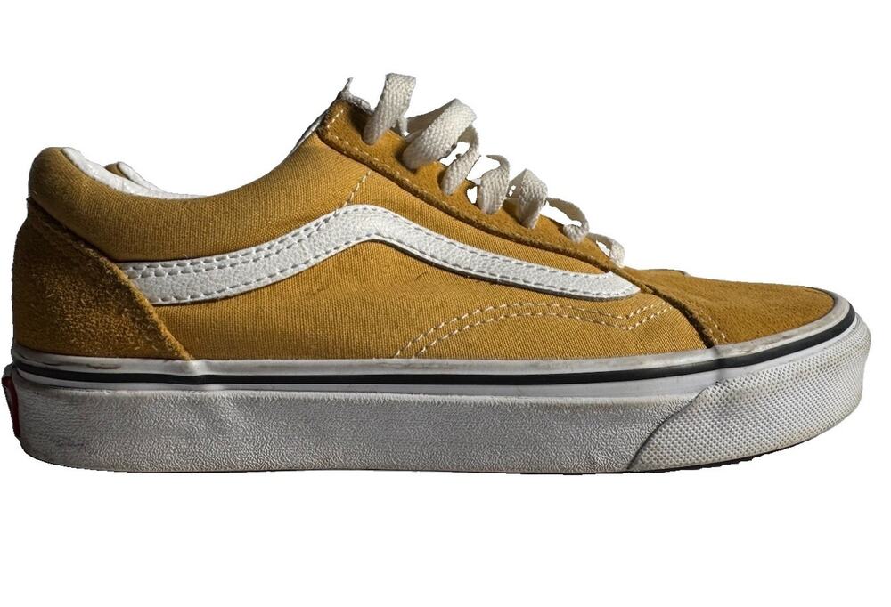 Vans Old Skool Mustard Yellow Suede Canvas Sneakers Women’s 7 Men’s 5.5c